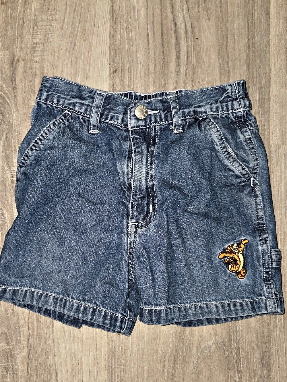 Disney Store Tigger Embroidered Denim Shorts Boys Size 12 Months Blue